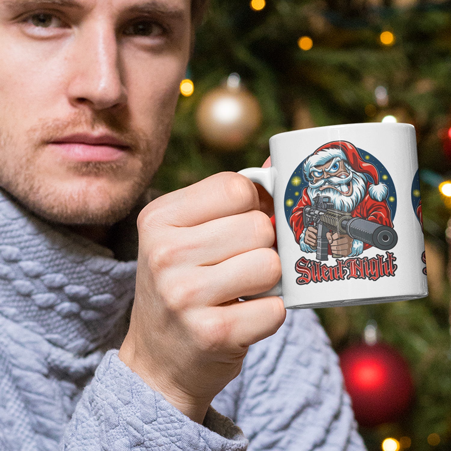 Silent Night Combat Santa 11oz Coffee Mug