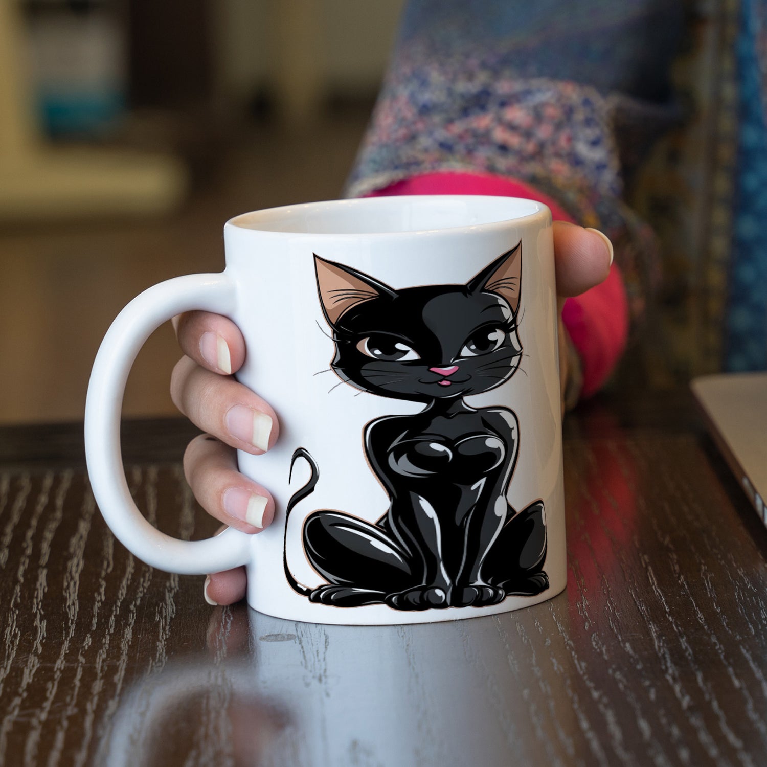 Sweet Sexy Black Kitty Coffee Mug