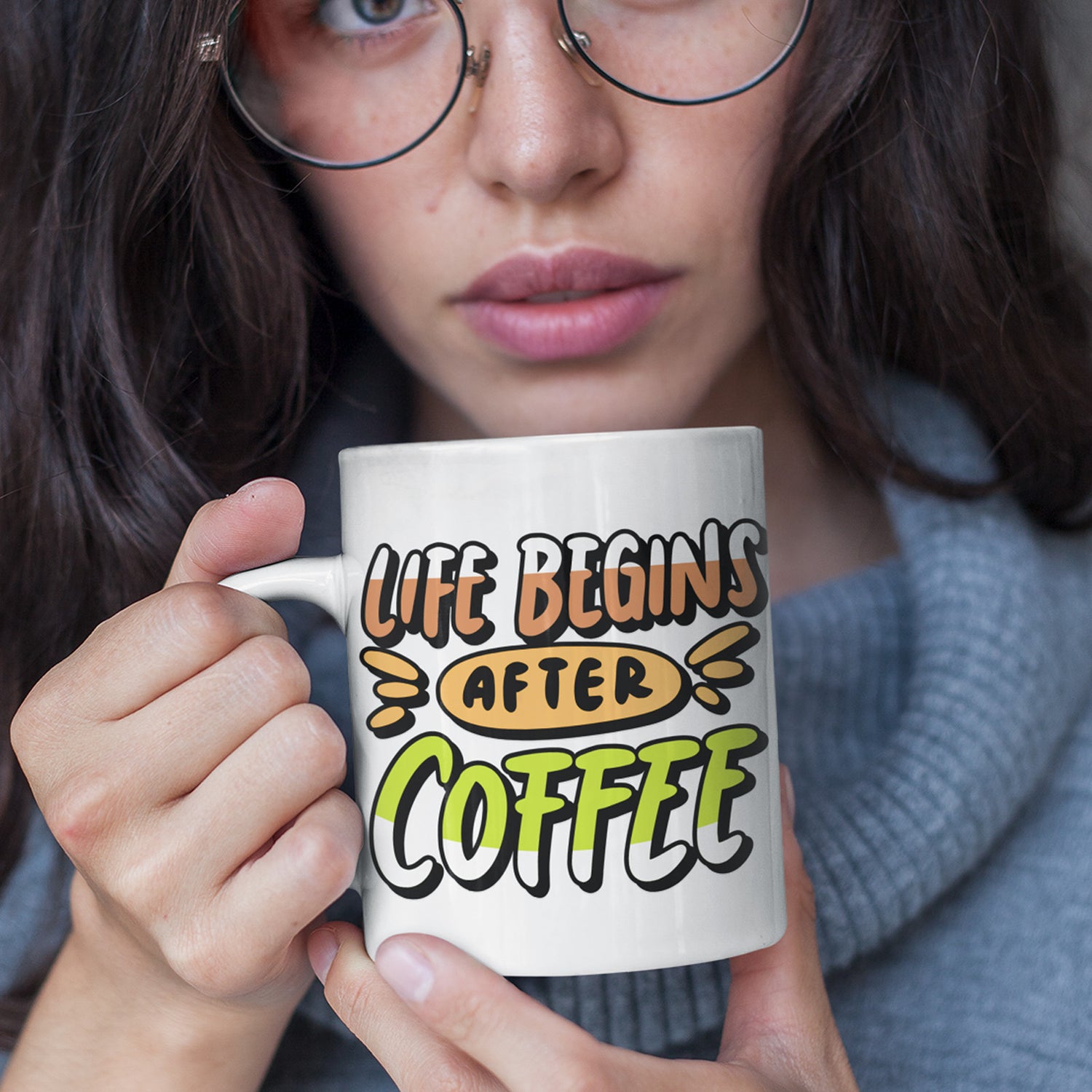 "Life Begins After Coffee" Ceramic Mug