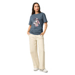 Funny Cow Giving the Finger Natural Organic Cotton T Shirt for Women.
