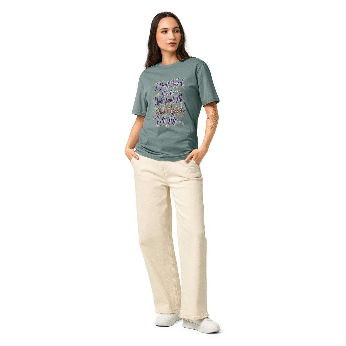 Just Agree with Me Funny Quote Women’s Cotton T Shirt