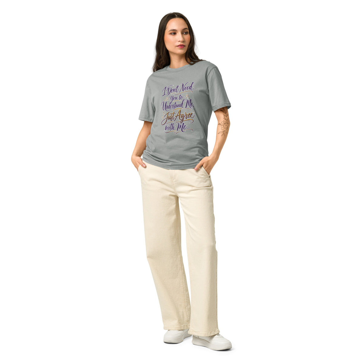 Just Agree with Me Funny Quote Women’s Cotton T Shirt