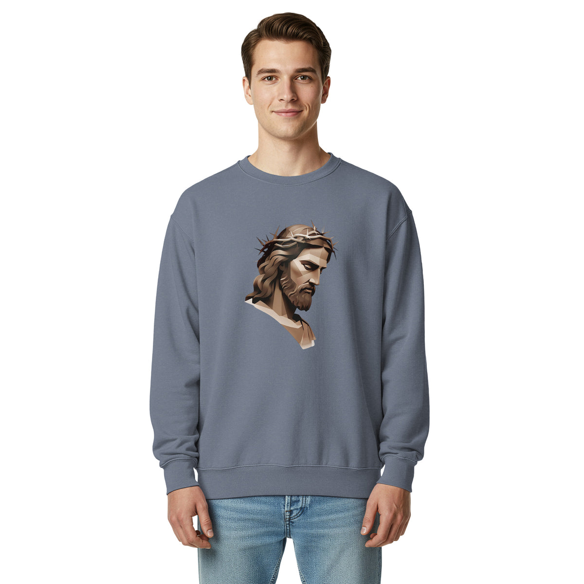 Soft Tones Jesus Christ Graphic Men's Sweatshirt