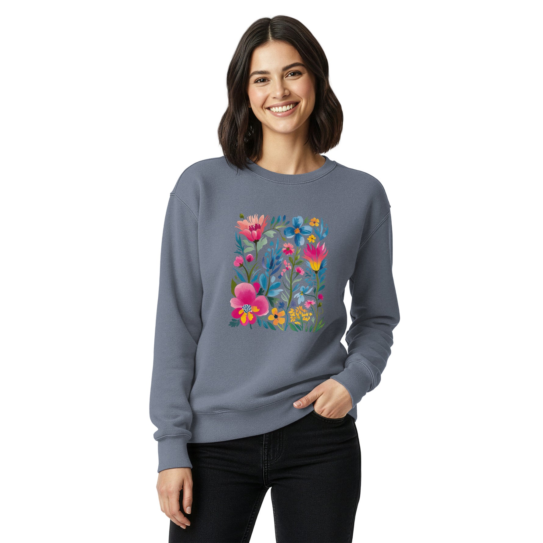 Boho Bloom  Floral Art Women's Graphic Sweatshirt