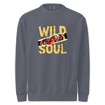 Gray sweatshirt with 'Wild Soul' design featuring a tiger on a white background