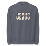 Comfort Colors Gray sweatshirt with 'Jesus The Way, The Truth, The Life' text on a white background