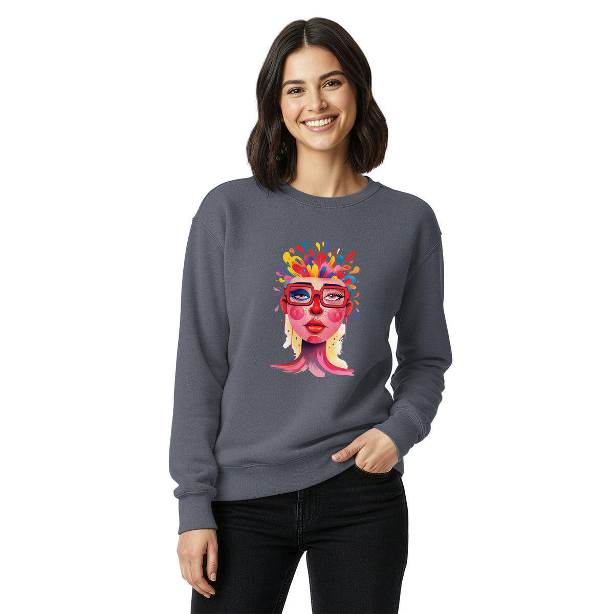 Abstract Portrait Art Women's Graphic Sweatshirt