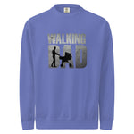 Comfort Colors 1566 Blue sweatshirt with 'The Walking Dad' graphic design on a white background