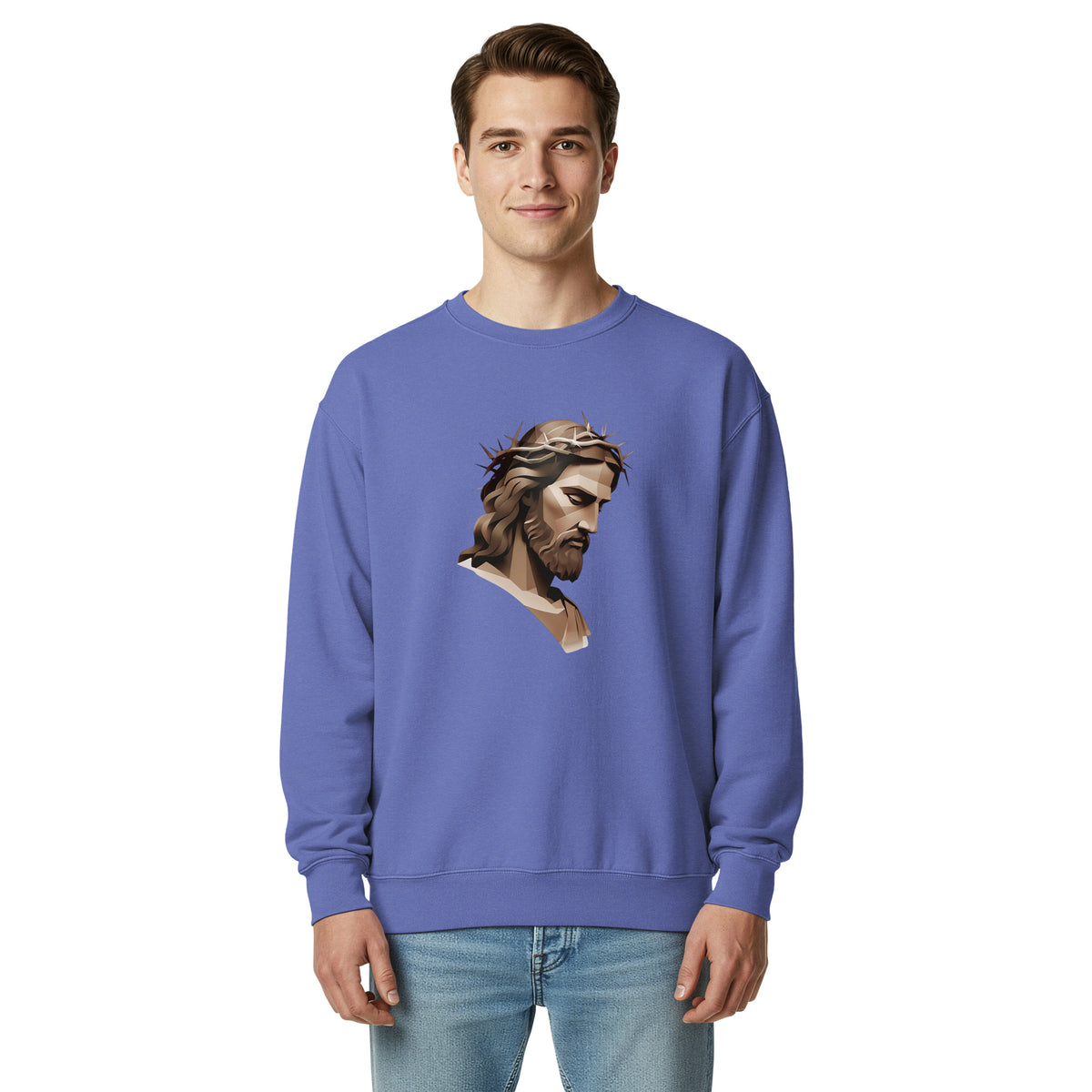 Soft Tones Jesus Christ Graphic Men's Sweatshirt