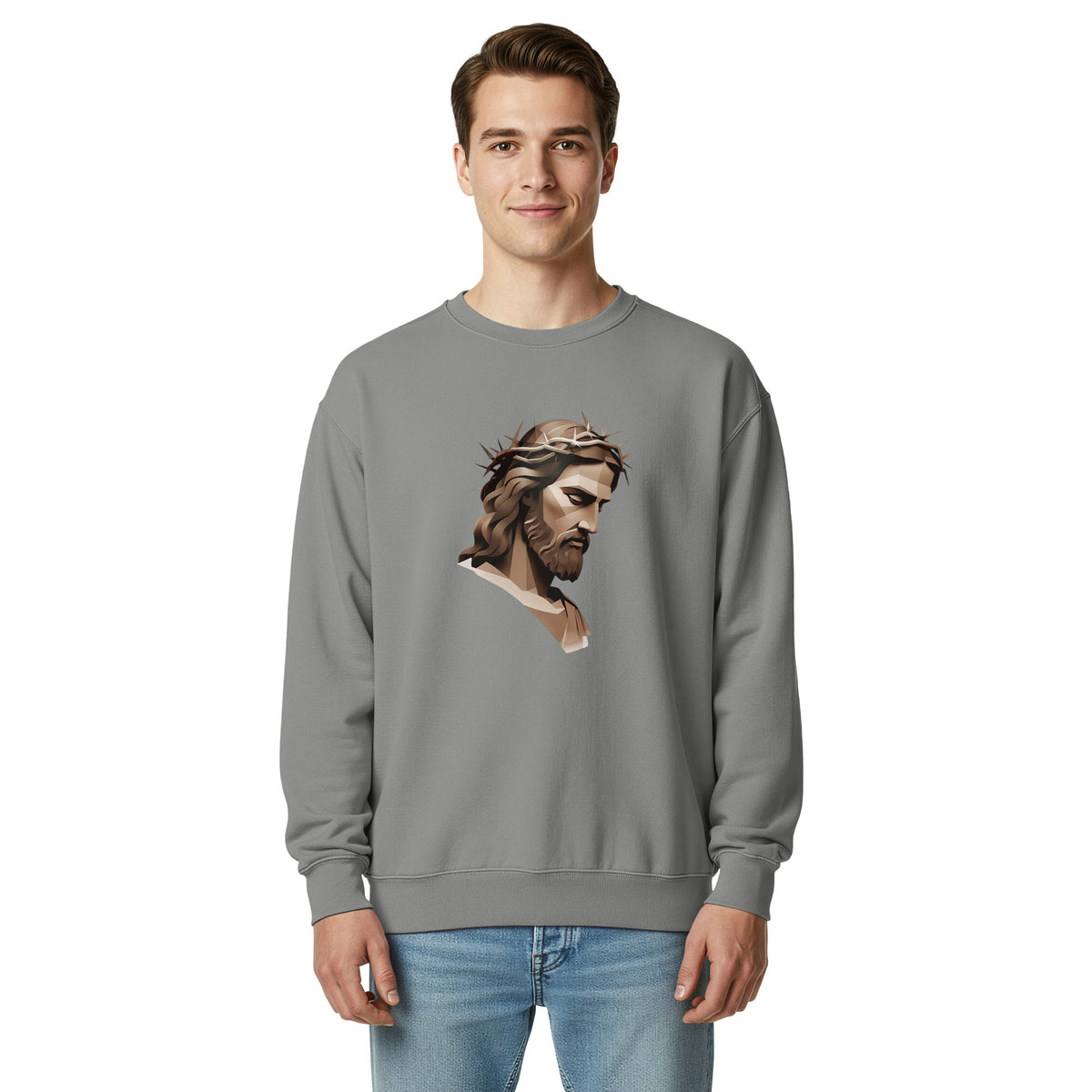 Soft Tones Jesus Christ Graphic Men's Sweatshirt