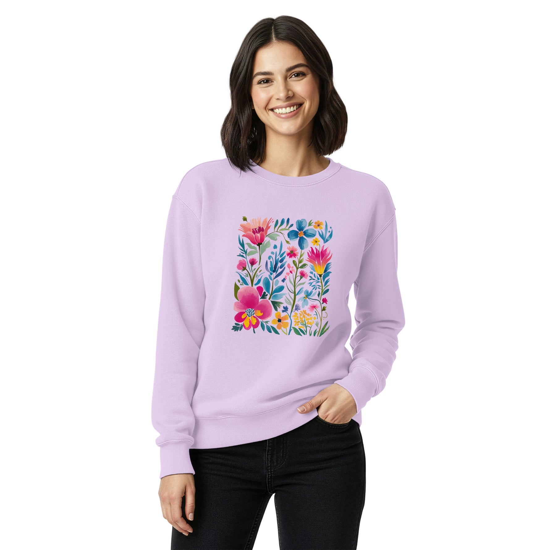 Boho Bloom  Floral Art Women's Graphic Sweatshirt