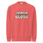 Comfort Colors Red sweatshirt with 'Jesus The Way The Truth The Life' text on a white background