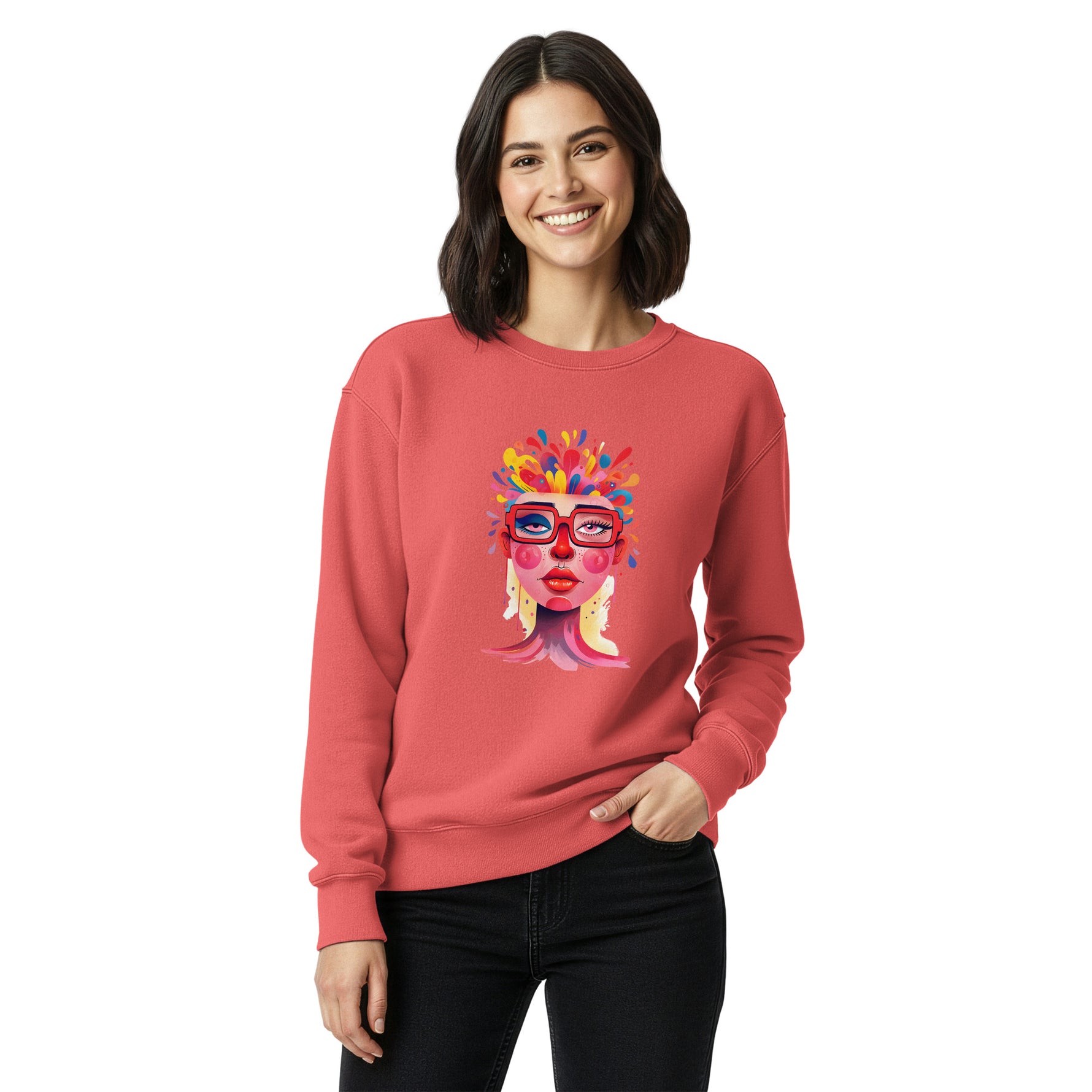 Abstract Portrait Art Women's Graphic Sweatshirt