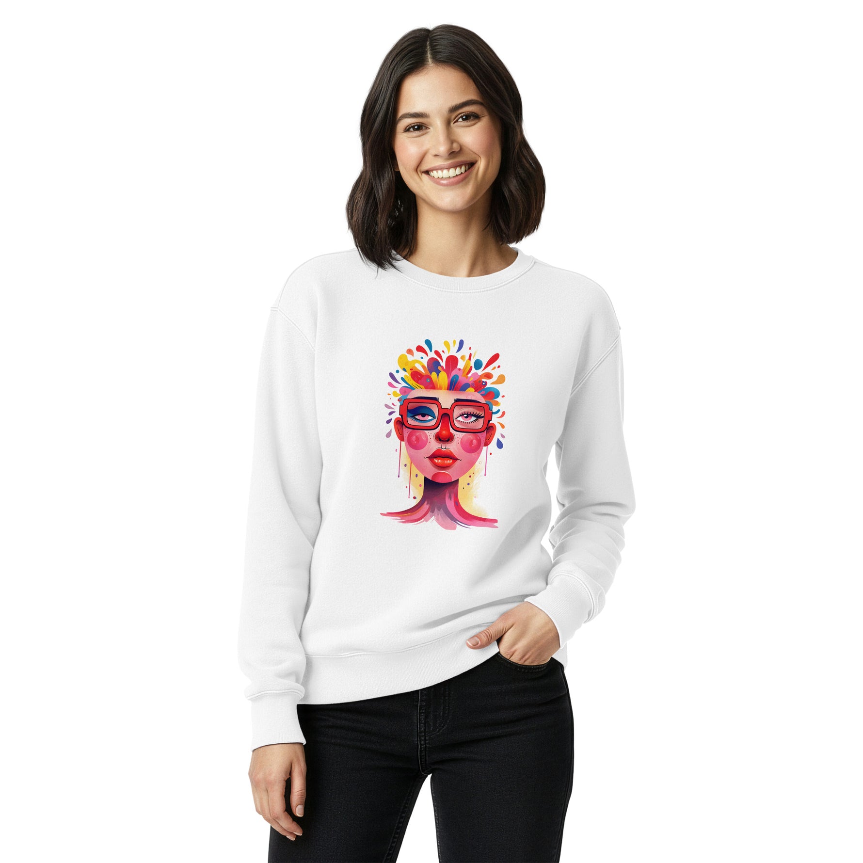 Abstract Portrait Art Women's Graphic Sweatshirt