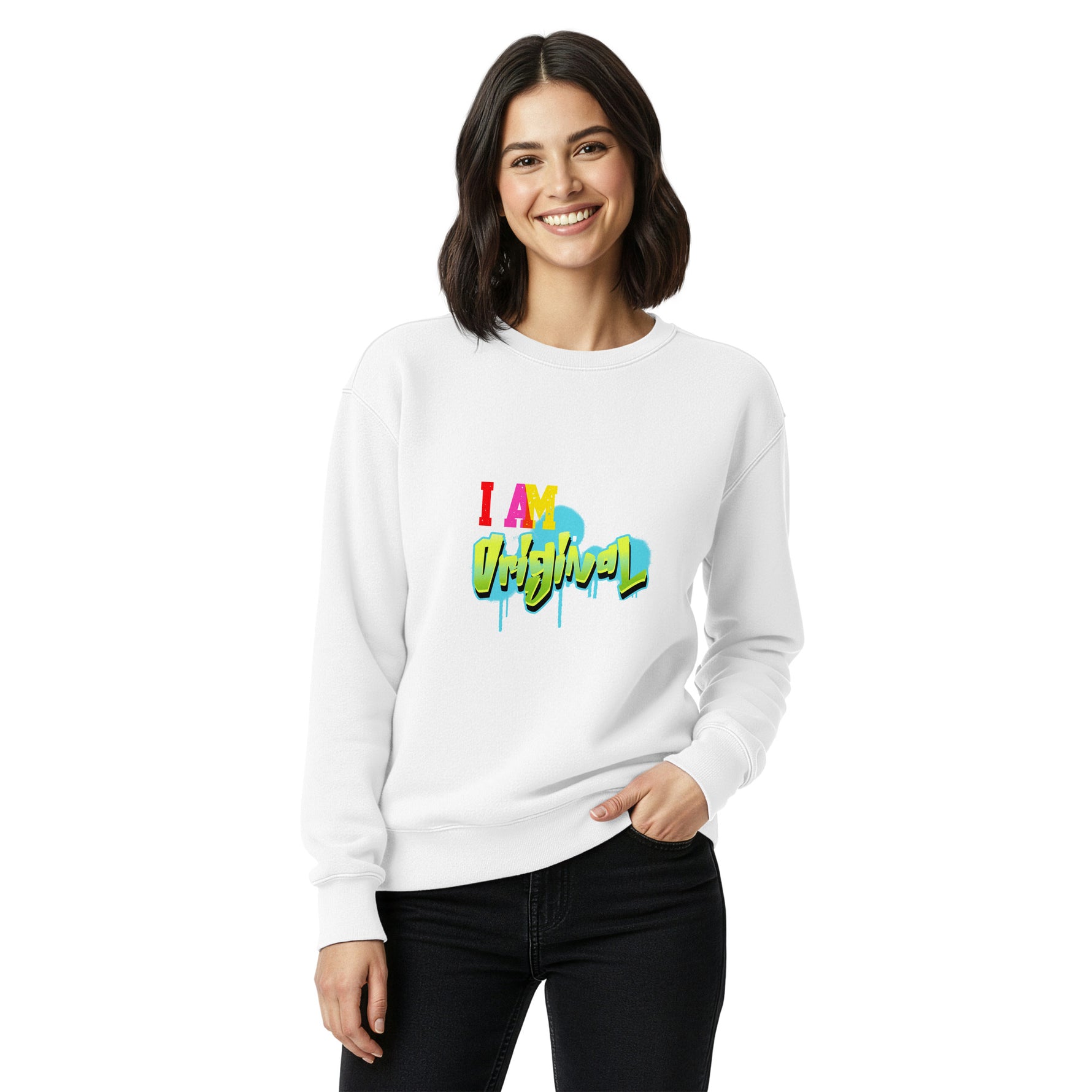 Urban Style ''I Am Original'' Graphic Sweatshirt for Women