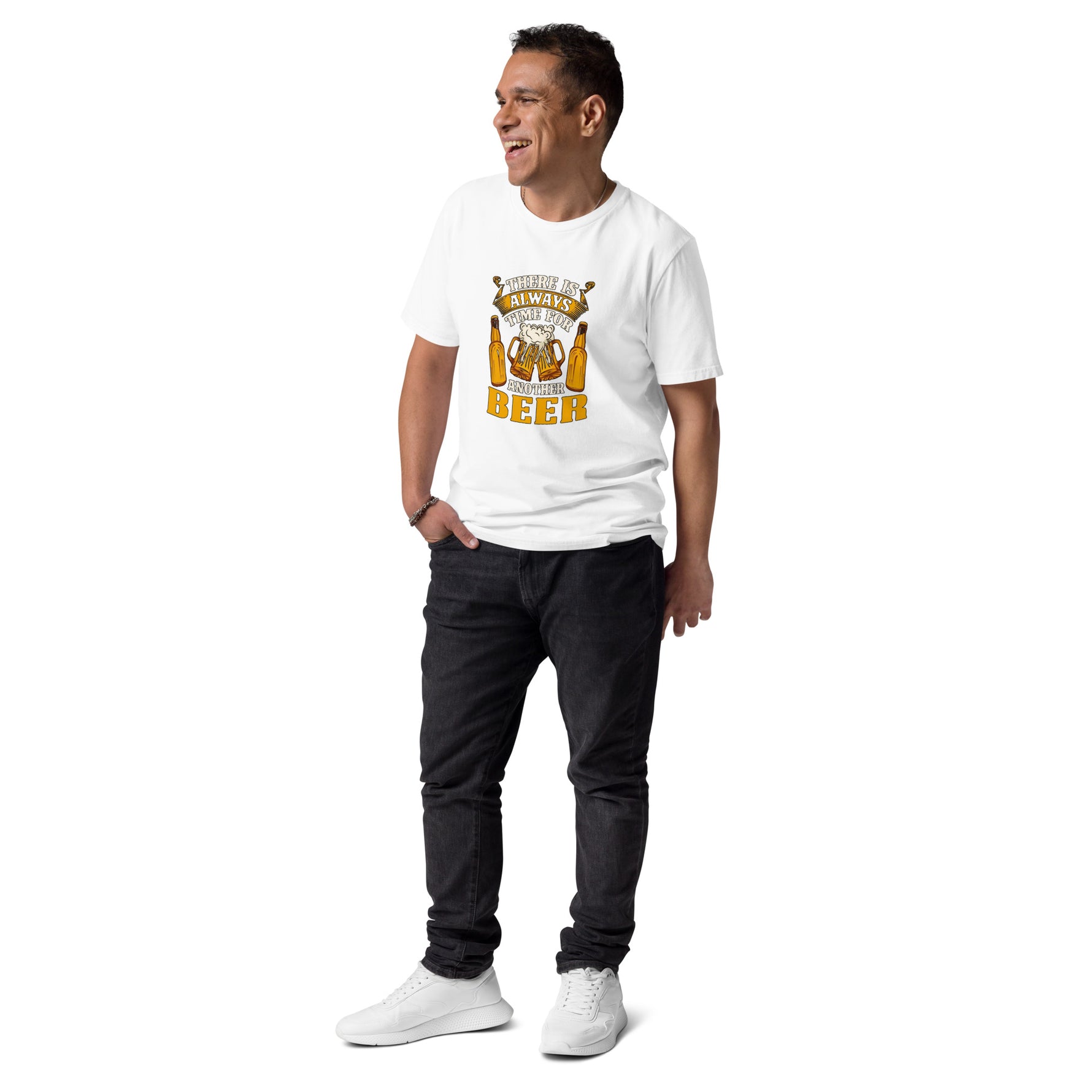 man with white t-shirt standing