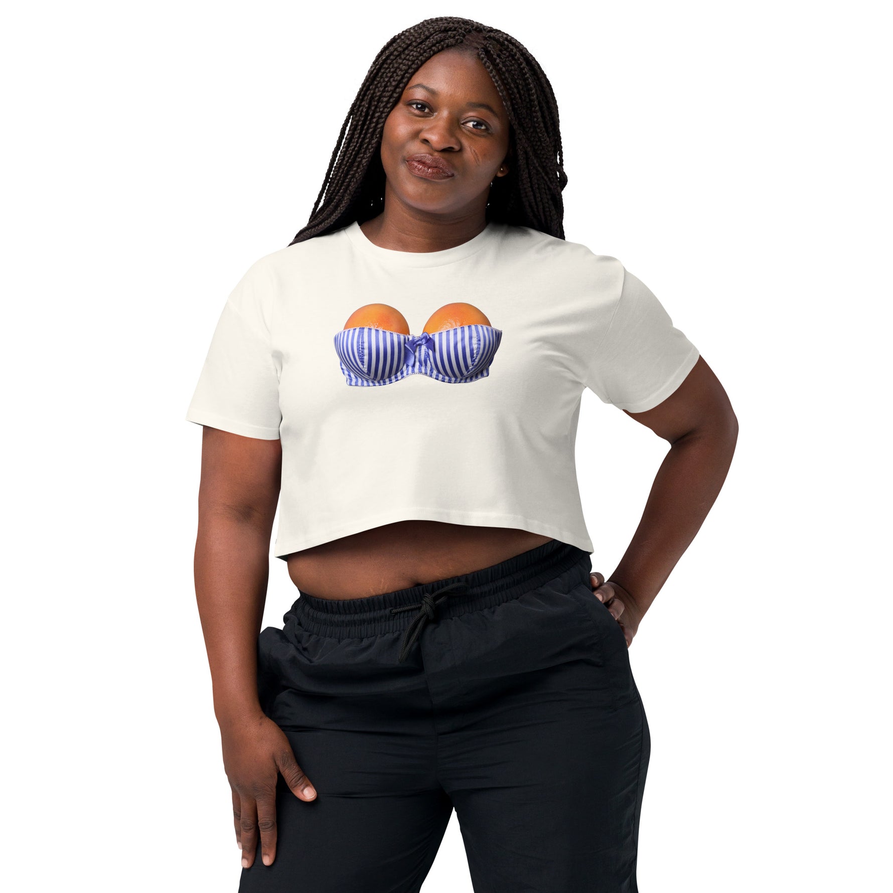 Playful Grapefruit Bra Women’s Graphic Crop Top