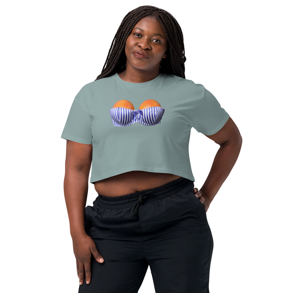 Playful Grapefruit Bra Women’s Graphic Crop Top