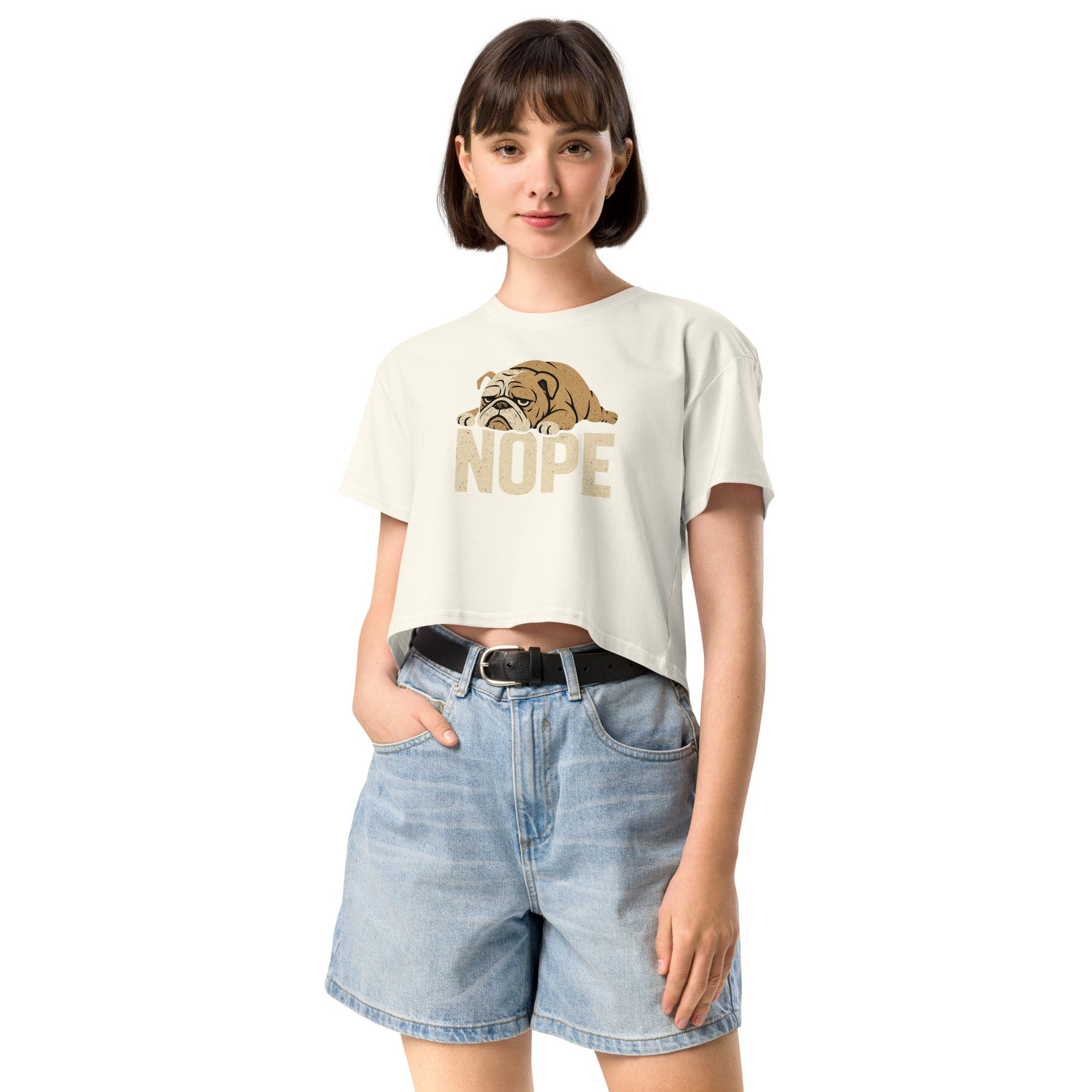 Funny Bulldog Crop Top for Women