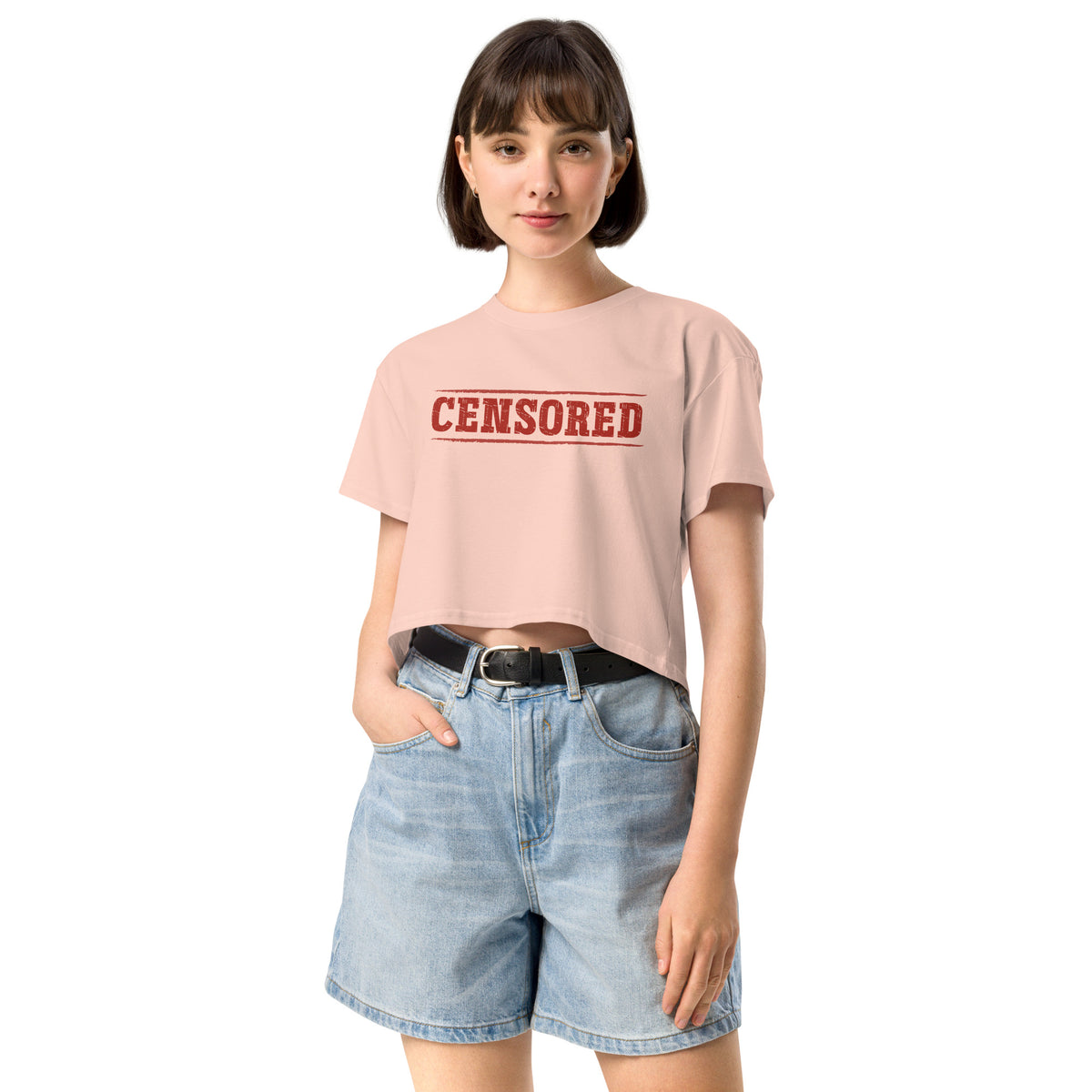 Bold Graphic CENSORED Women’s Crop Tee