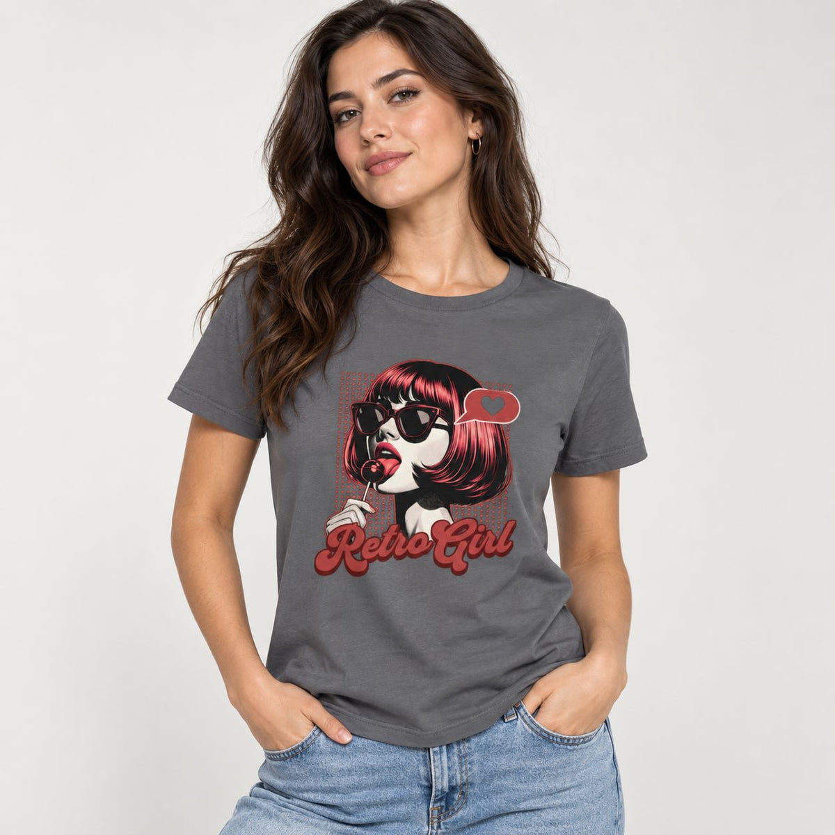 Retro Punk Girl Organic Cotton Women’s Graphic Tee