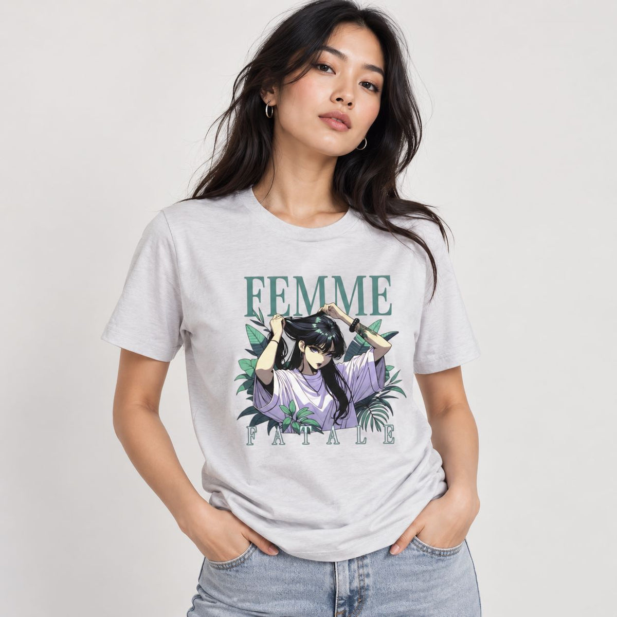 Femme Fatale Gothic Anime Graphic Pure Cotton Women's Tee